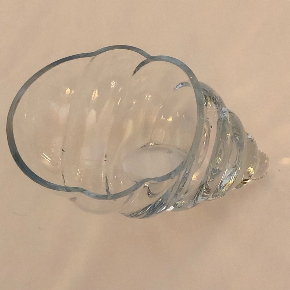 Holley Clear Glass Conch Shell-Shaped Decorative Bowl